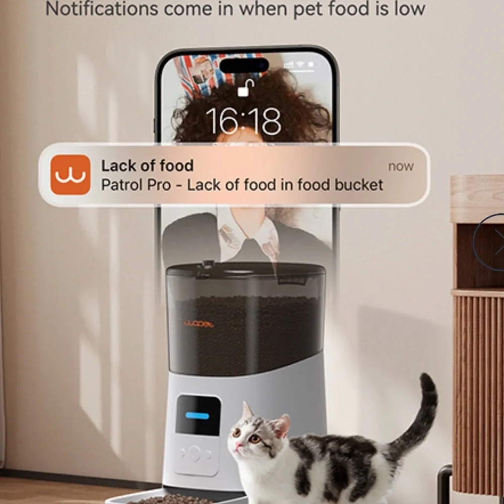 6L Automatic Cat Feeder WiFi Automatic Dog Feeder W/ APP Control Remote Feeding
